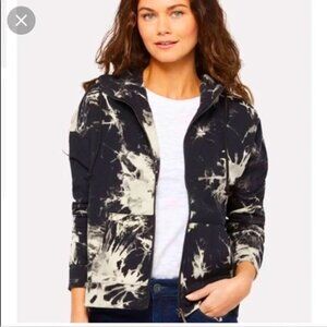john + jenn tie dye sweatshirt Full Zip Sz XS Cotton black